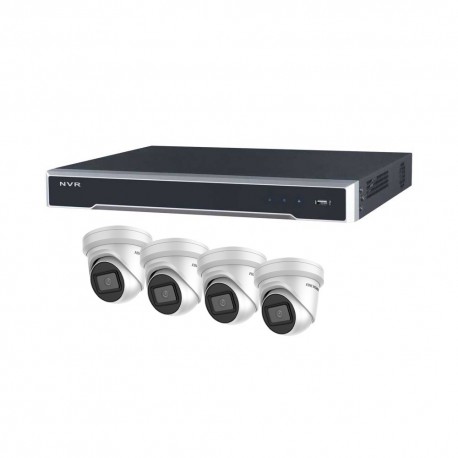 Kit cctv IP 4 Câmaras Poe 2 Mpx Hikvision